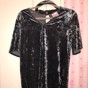 Grey Velvet Top